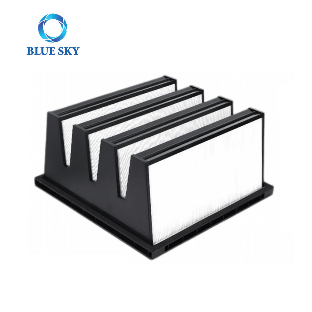 MERV 15 HEPA Filter Plastic Frame 4 V Bank Ventilation HVAC Air Filter for Central Clean Room
