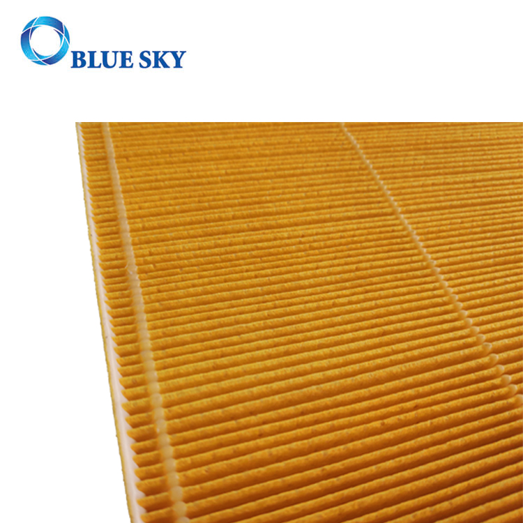 Customized Yellow Wood Pulp Paper Material Panel Filter For Air Purifier